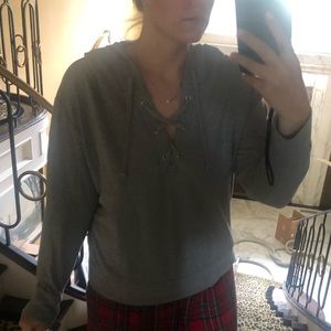 New York and Company Grey Cross Cross Sweatshirt